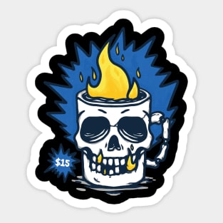 skull glass Sticker